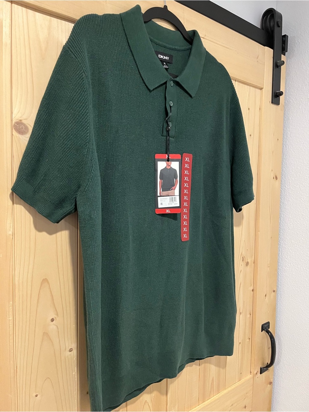 DKNY Men's Green Polo Knit Shirt XL Regular Fit - Picture 4 of 9